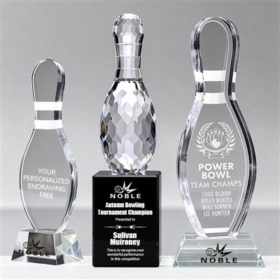 Crystal Bowling Trophy